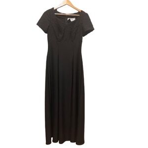 Elegant Black beaded bodice concert/choir Evening Dress size 8